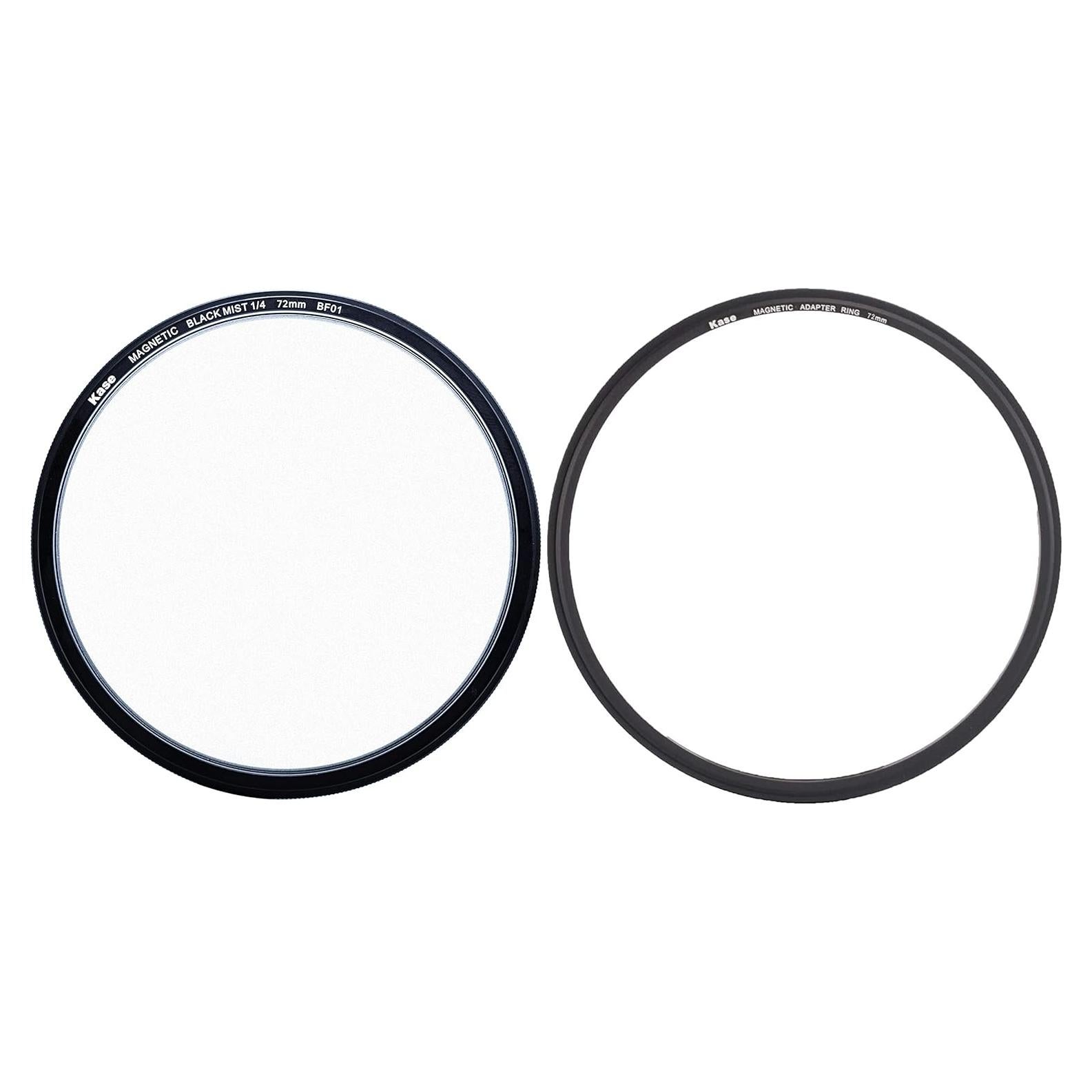 Filtro de vidrio óptico Kase Black Mist 1/4 72mm con adaptador