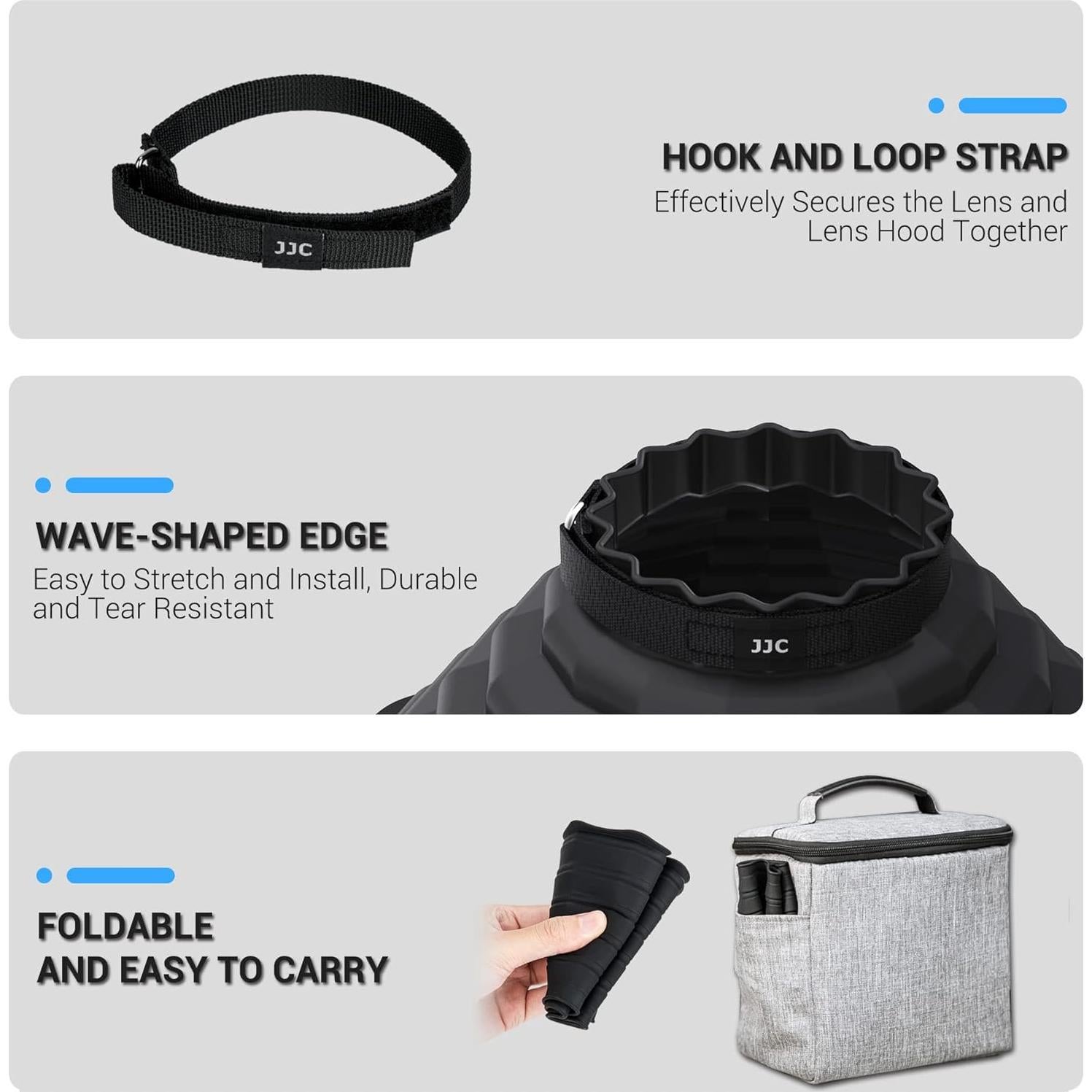 Capucha de Lente de Silicona JJC 73-88mm Plegable Antirreflectante