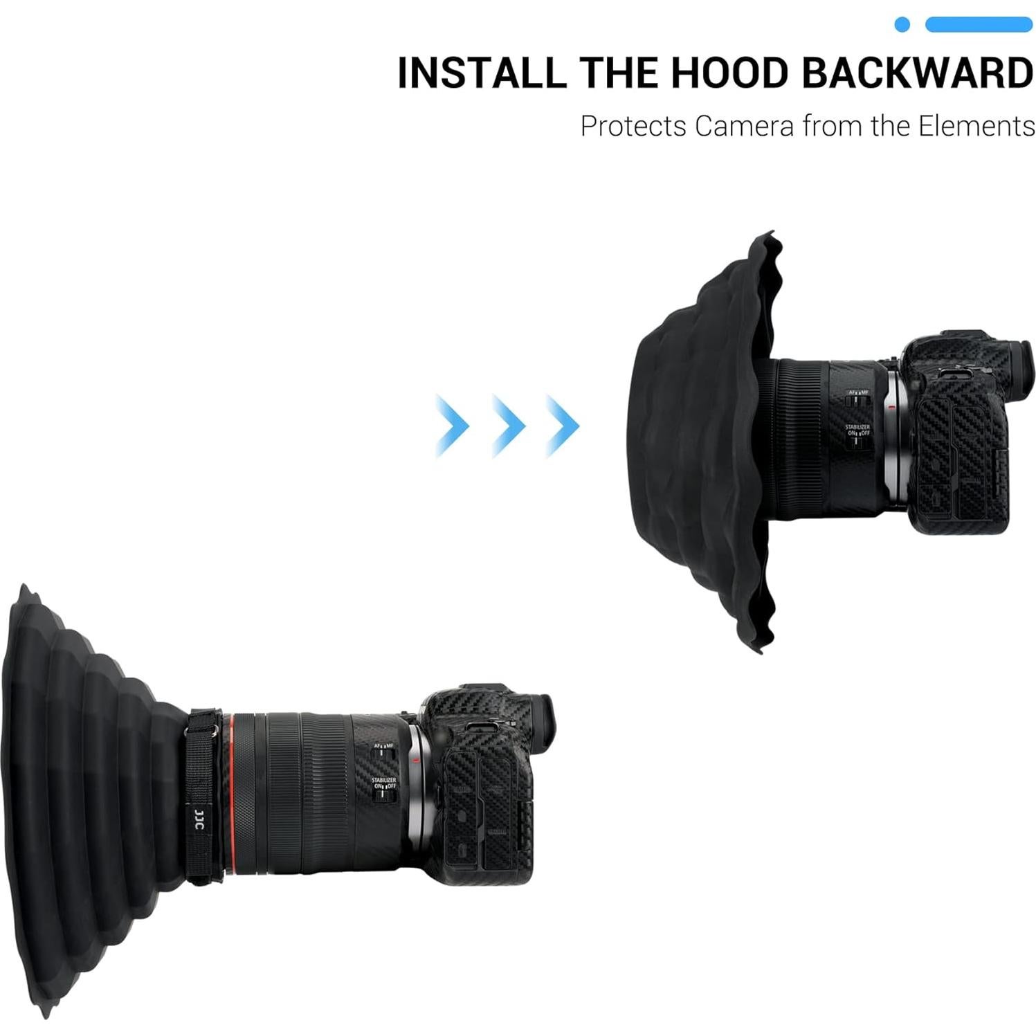 Capucha de Lente de Silicona JJC 73-88mm Plegable Antirreflectante