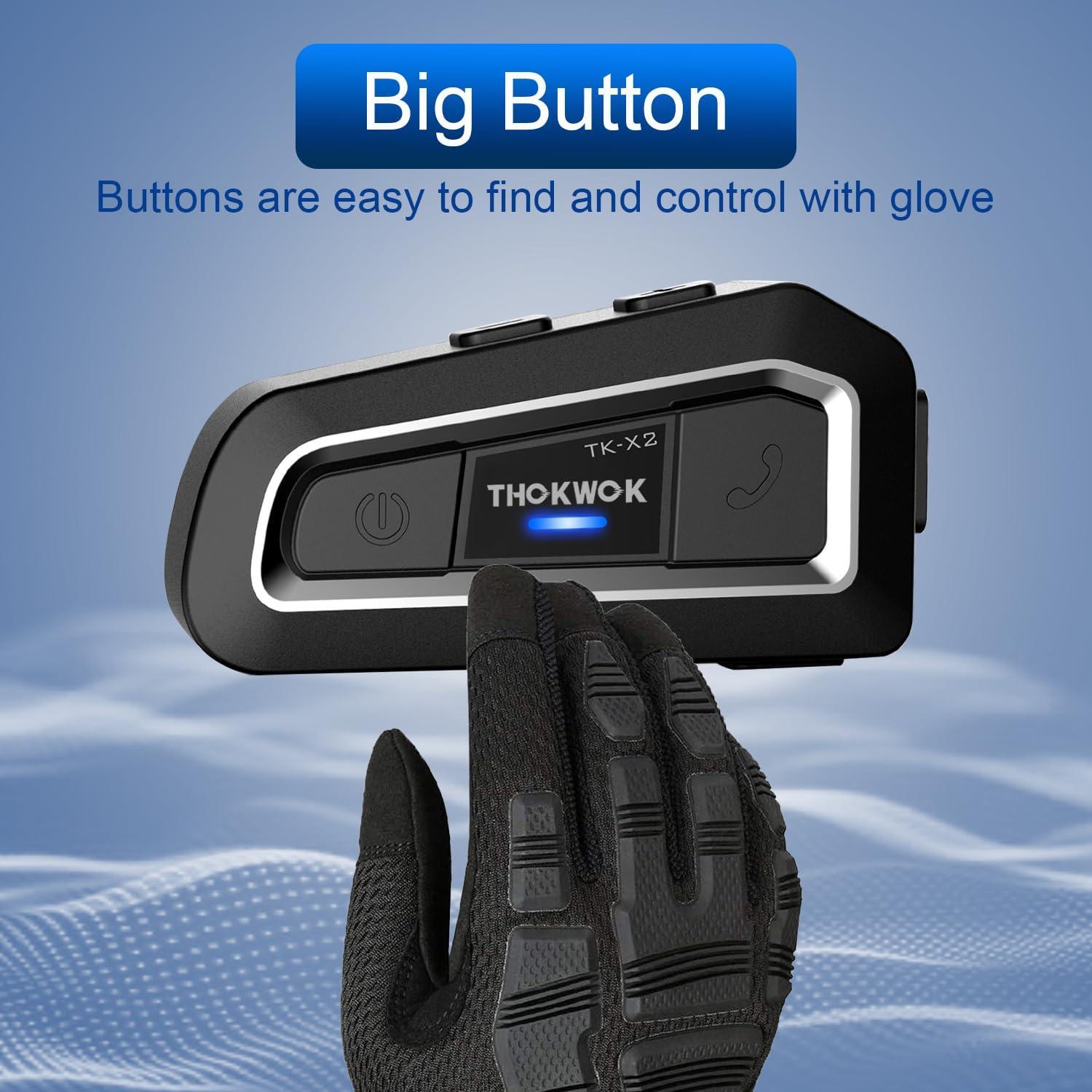 Intercomunicador Bluetooth TK-X2 para Motocicleta 1000m