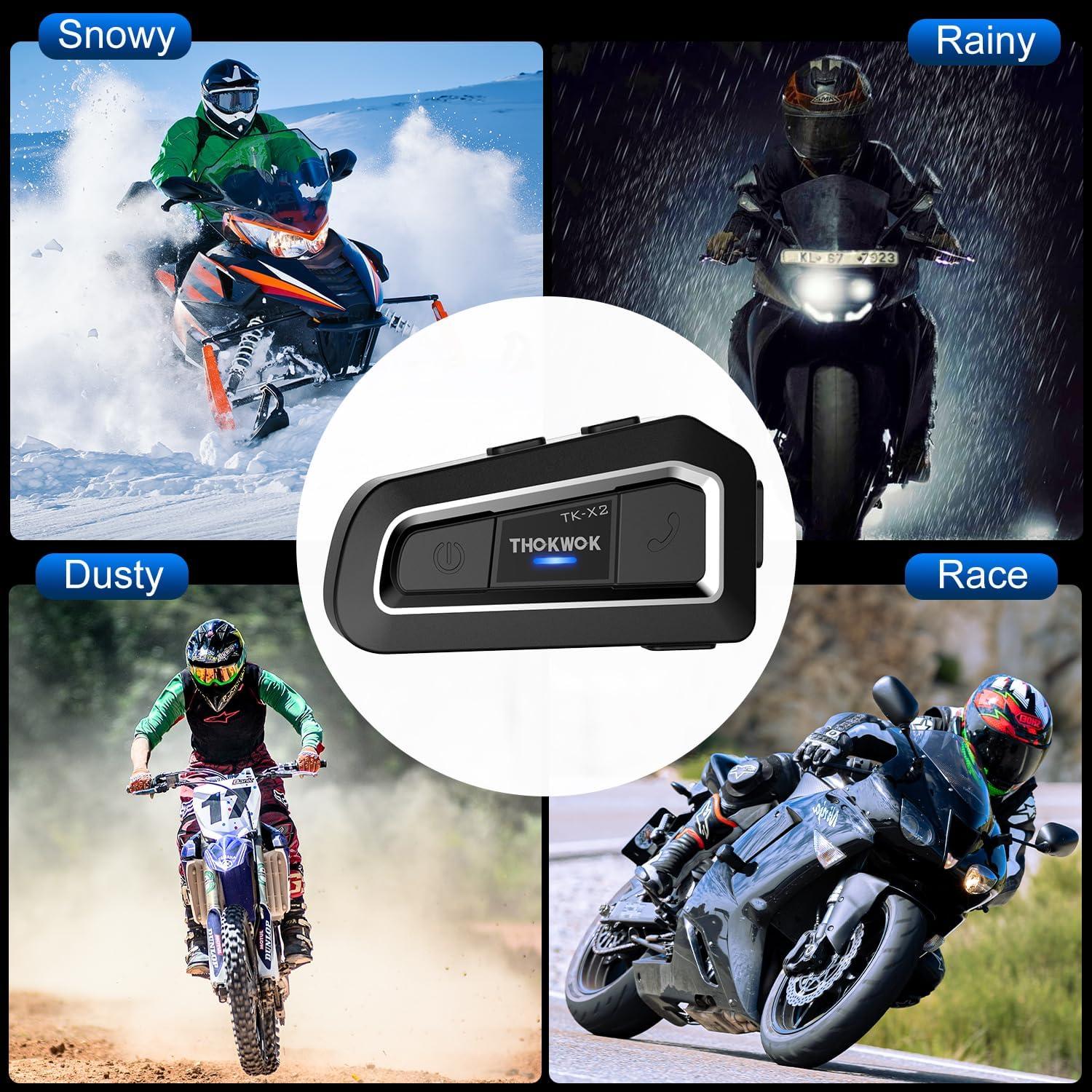 Intercomunicador Bluetooth TK-X2 para Motocicleta 1000m