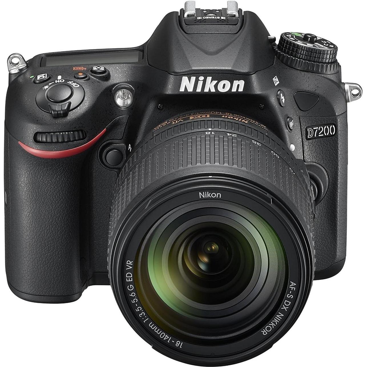 Cámara DSLR Nikon D7200 con lente 18-140mm VR - Negro