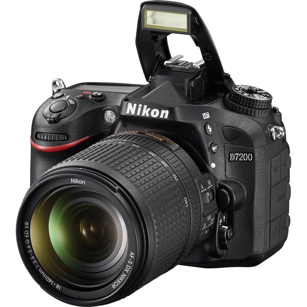 Cámara DSLR Nikon D7200 con lente 18-140mm VR - Negro