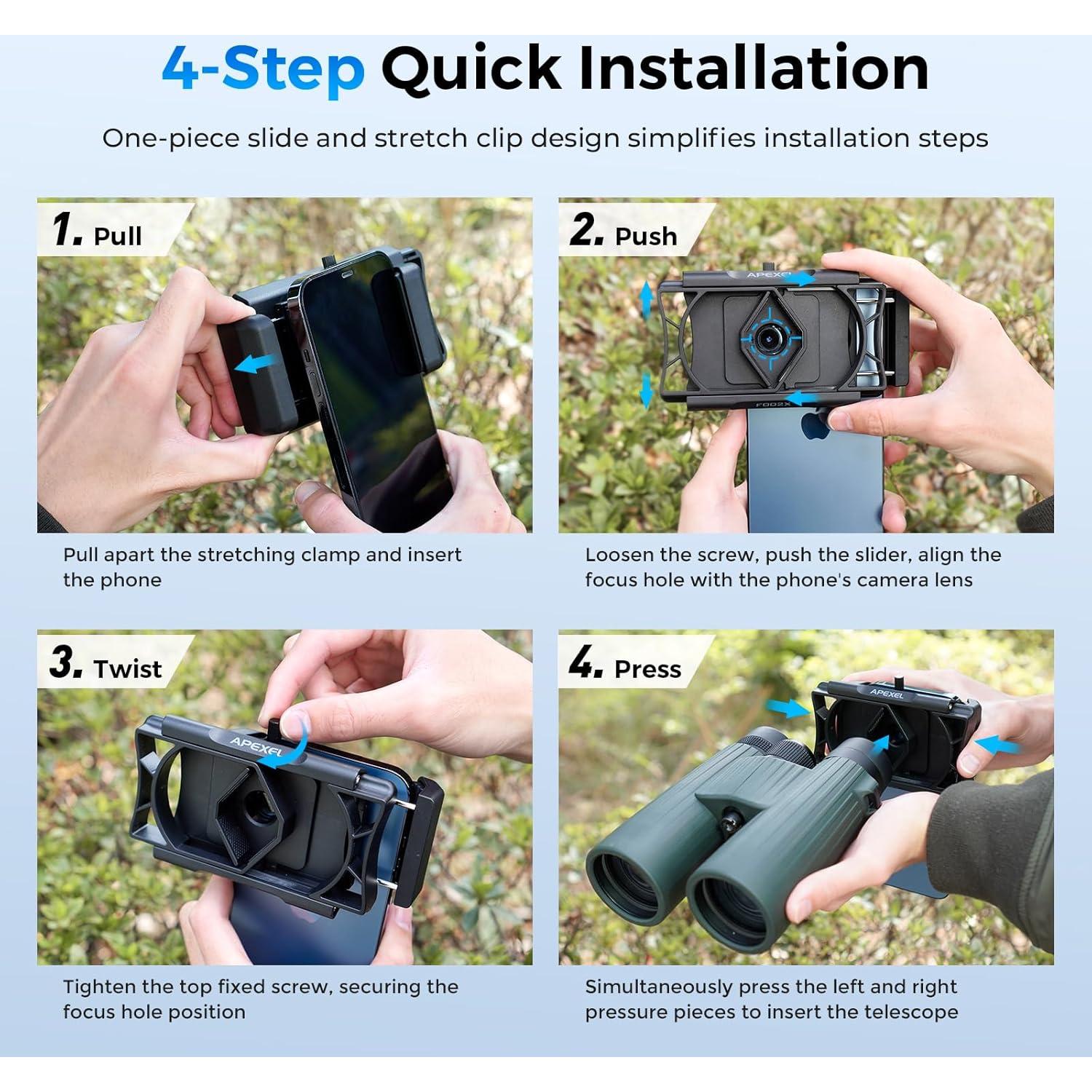 Adaptador de Teléfono para Telescopio Evil Eye 360° Rotatable