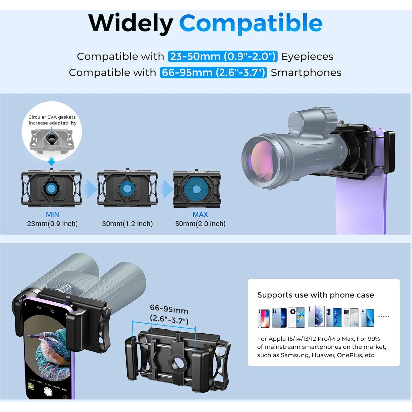 Adaptador de Teléfono para Telescopio Evil Eye 360° Rotatable