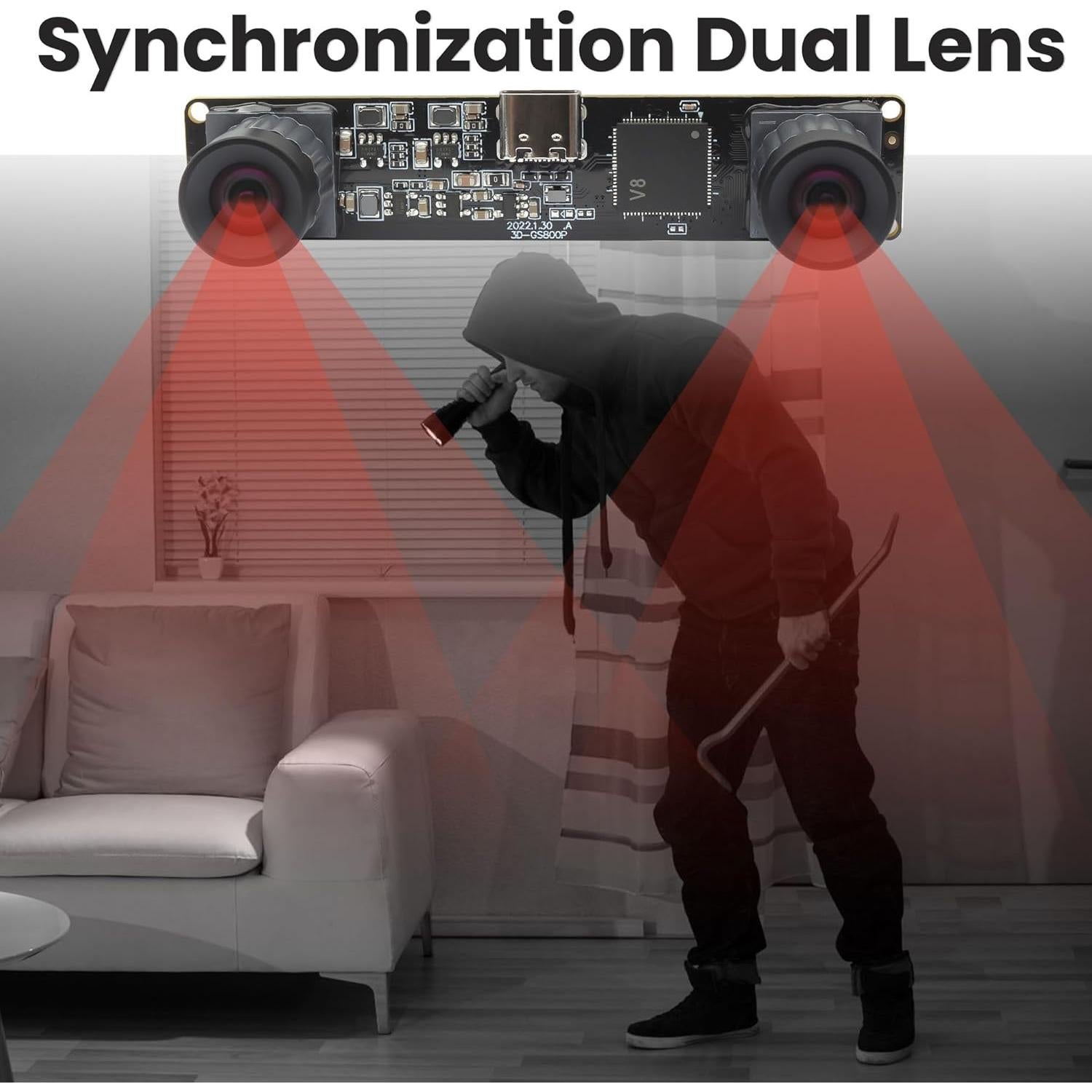 Cámara USB 2.0 IFWATER 210fps 800P Doble Lente Monocromática