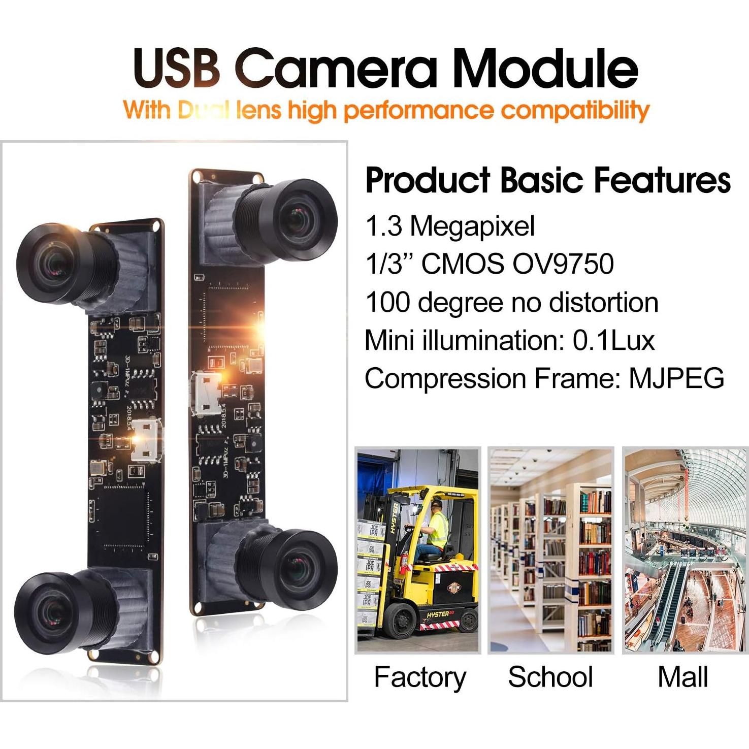 Cámara USB Estéreo 3D VR Hotpet 1.3MP 960P Doble Lente