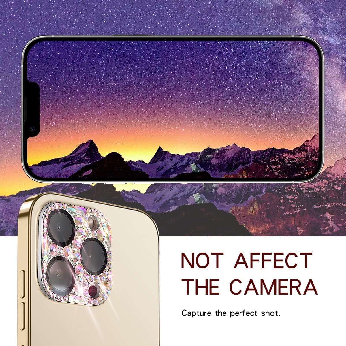 Protector de Lente de Cámara Brillante Cavdycidy para iPhone 14 Pro/Max