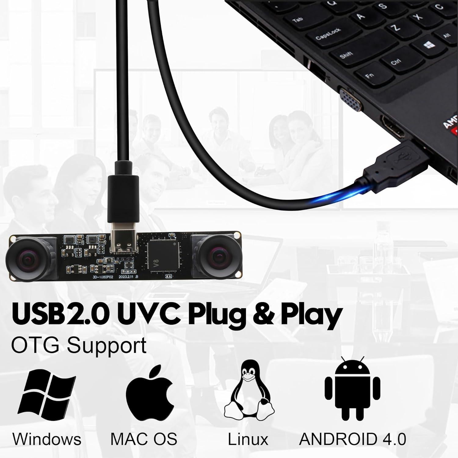 Módulo de Cámara USB SVPRO 1080P 60FPS Doble Lente M12