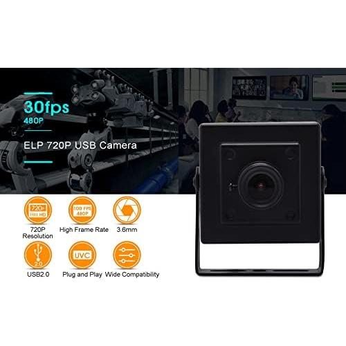 Cámara USB Mini HD ELP 1MP 720P 3.6mm para PC y vigilancia