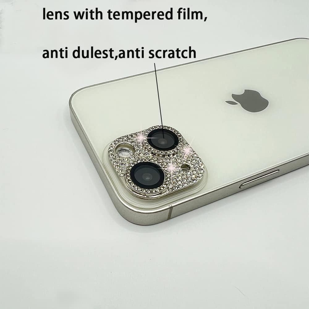 Cubierta de Lente de Cámara GSRYPC 3D Brillante para iPhone 14/14 Plus - Paquete de 2