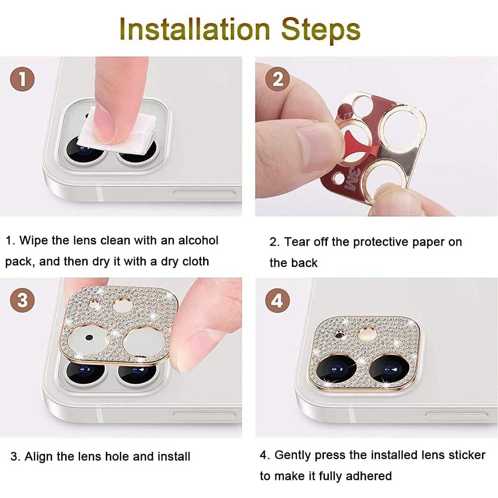 Cubierta de Lente de Cámara GSRYPC 3D Brillante para iPhone 14/14 Plus - Paquete de 2