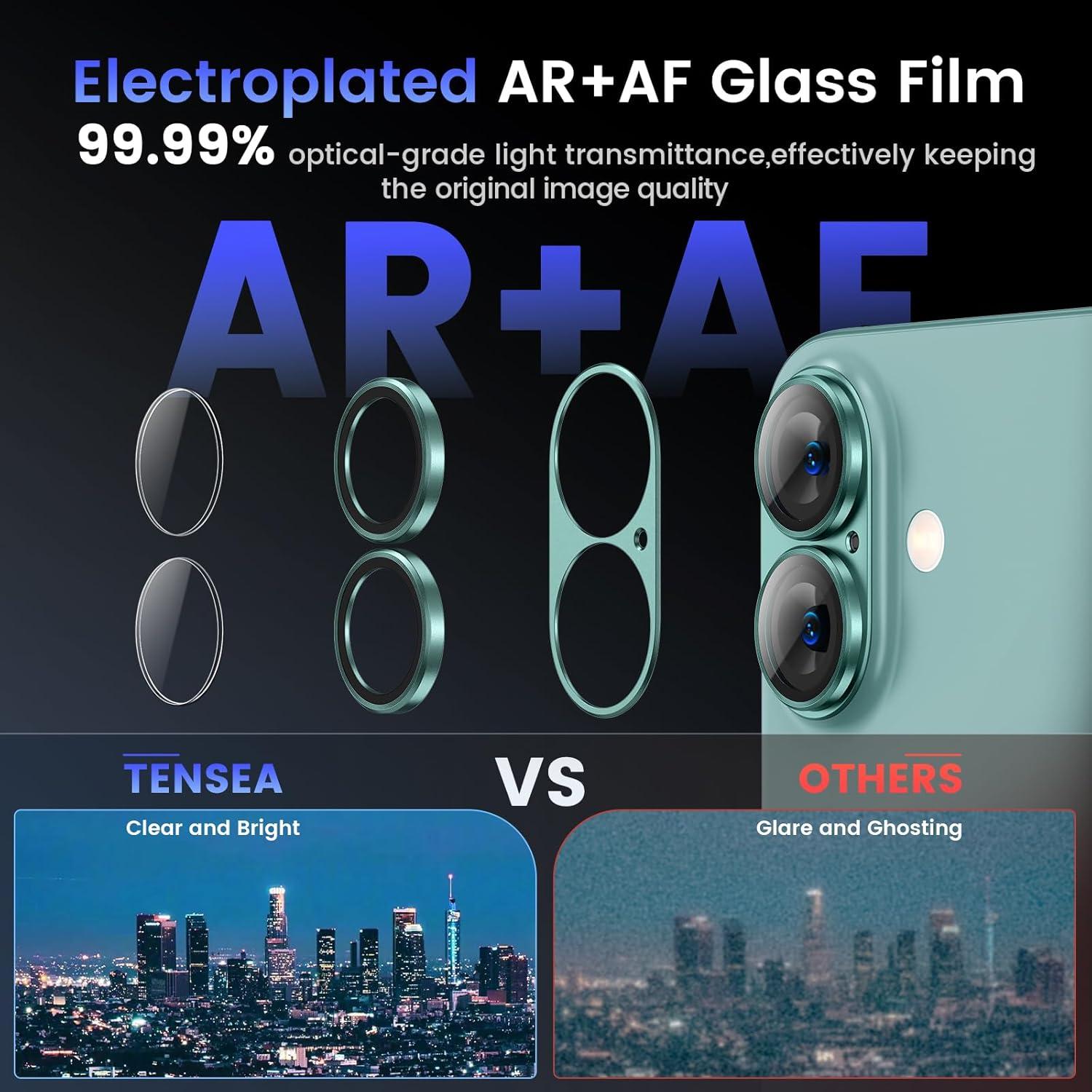 Tensea for iPhone 16 / iPhone 16 Plus Camera Lens Protector, Metal Aluminum Alloy Tempered Glass Cover Camera Screen Protector Accessories, Case-Compatible for iPhone 16 / iPhone 16Plus 2024