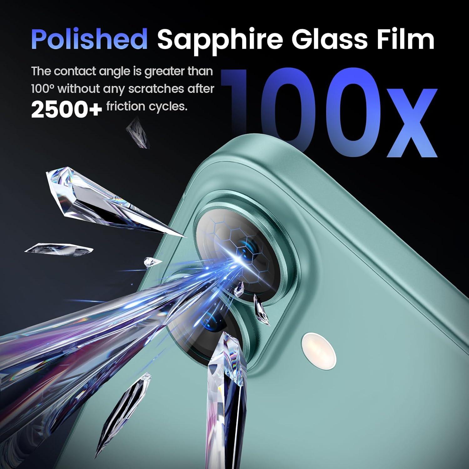 Tensea for iPhone 16 / iPhone 16 Plus Camera Lens Protector, Metal Aluminum Alloy Tempered Glass Cover Camera Screen Protector Accessories, Case-Compatible for iPhone 16 / iPhone 16Plus 2024