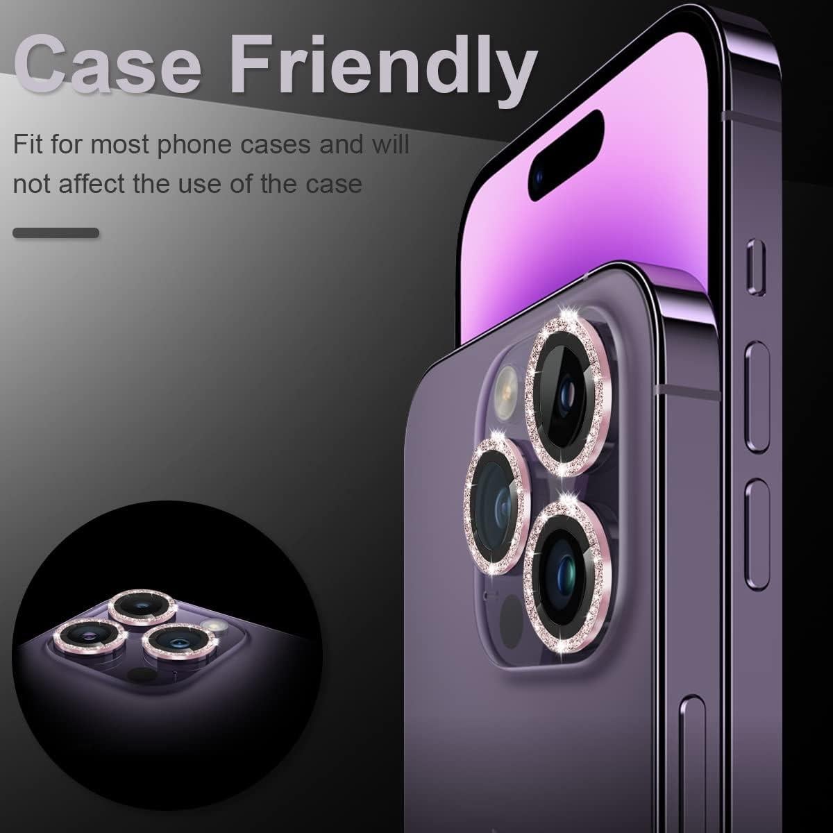 Protector de Lente de Cámara Vidrio Templado 9H iPhone 14 Pro Max Rosa