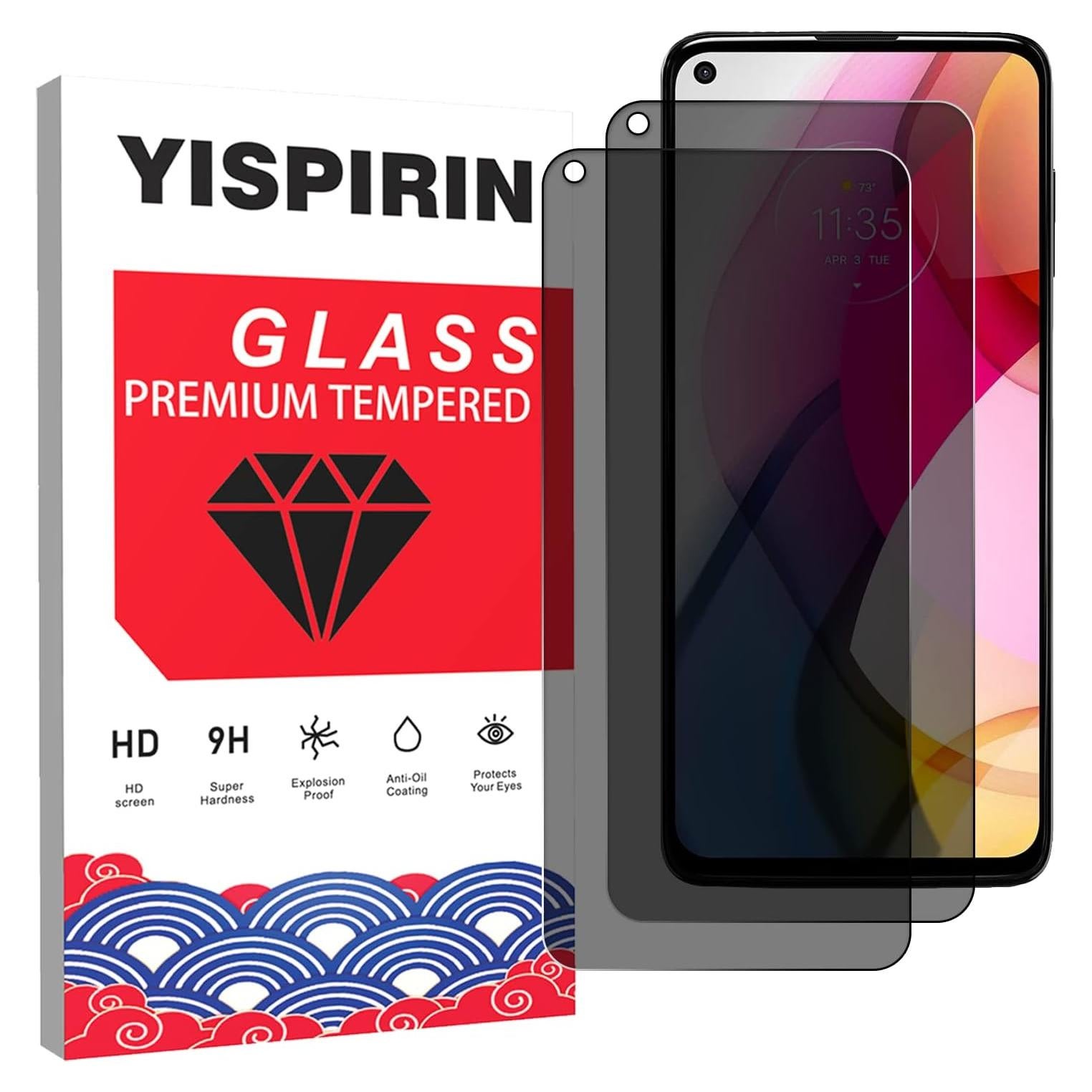 Protector de Pantalla Privado 2 Pcs para Motorola G Stylus 2021