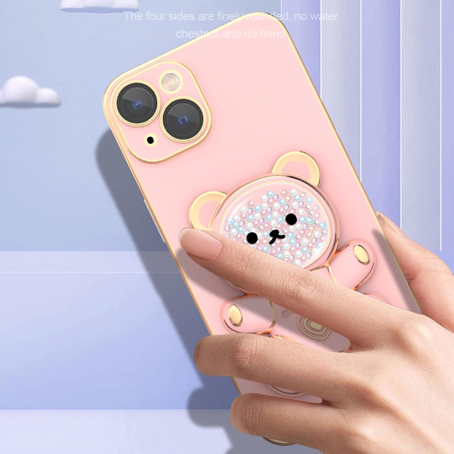 Funda Losin para iPhone 14 Pro Max con Soporte Oso Negro