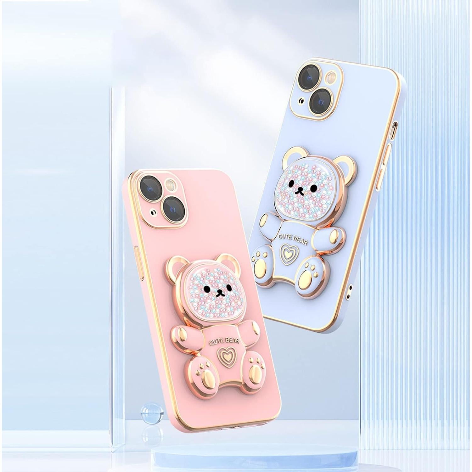 Funda Losin para iPhone 14 Pro Max con Soporte Oso Negro