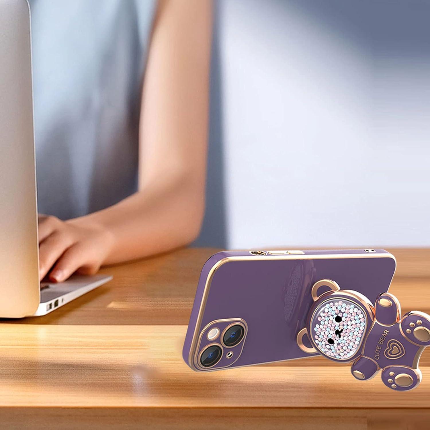 Funda Losin para iPhone 14 Pro Max con Soporte Oso Negro