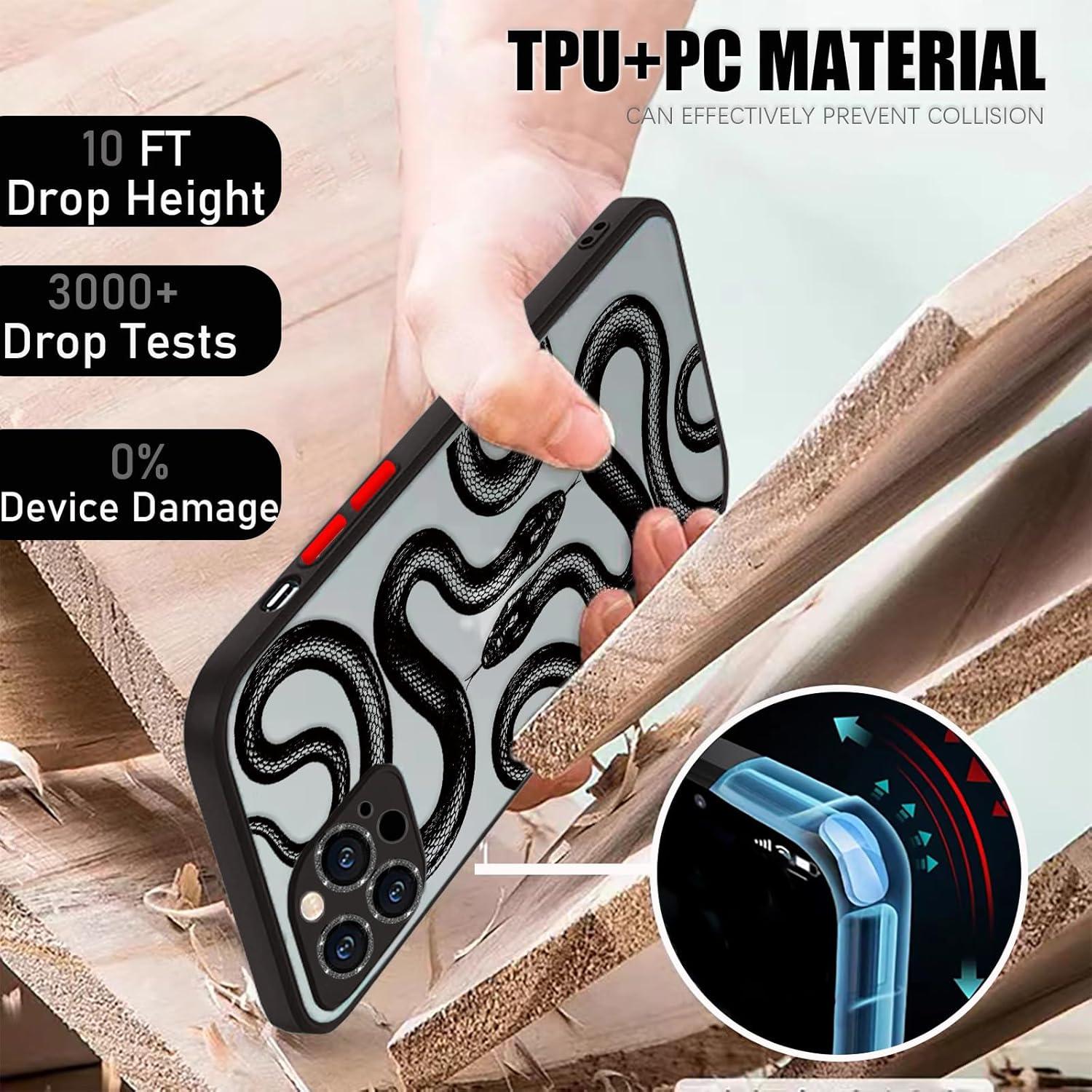 Funda para iPhone 11 Pro Max Ceckooty Serpiente 3D Delgado