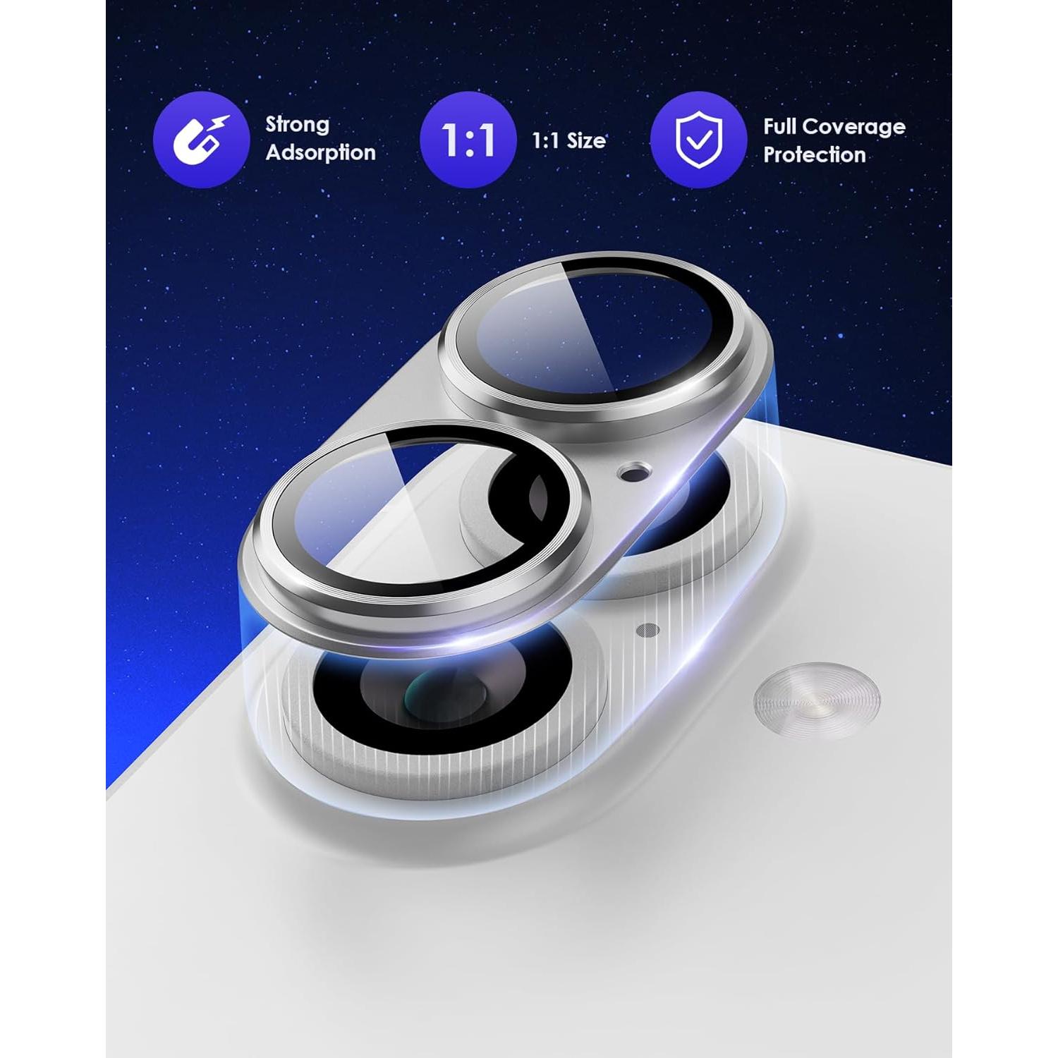 Protector de Lente de Cámara Kanosan para iPhone 16 Plus 9H