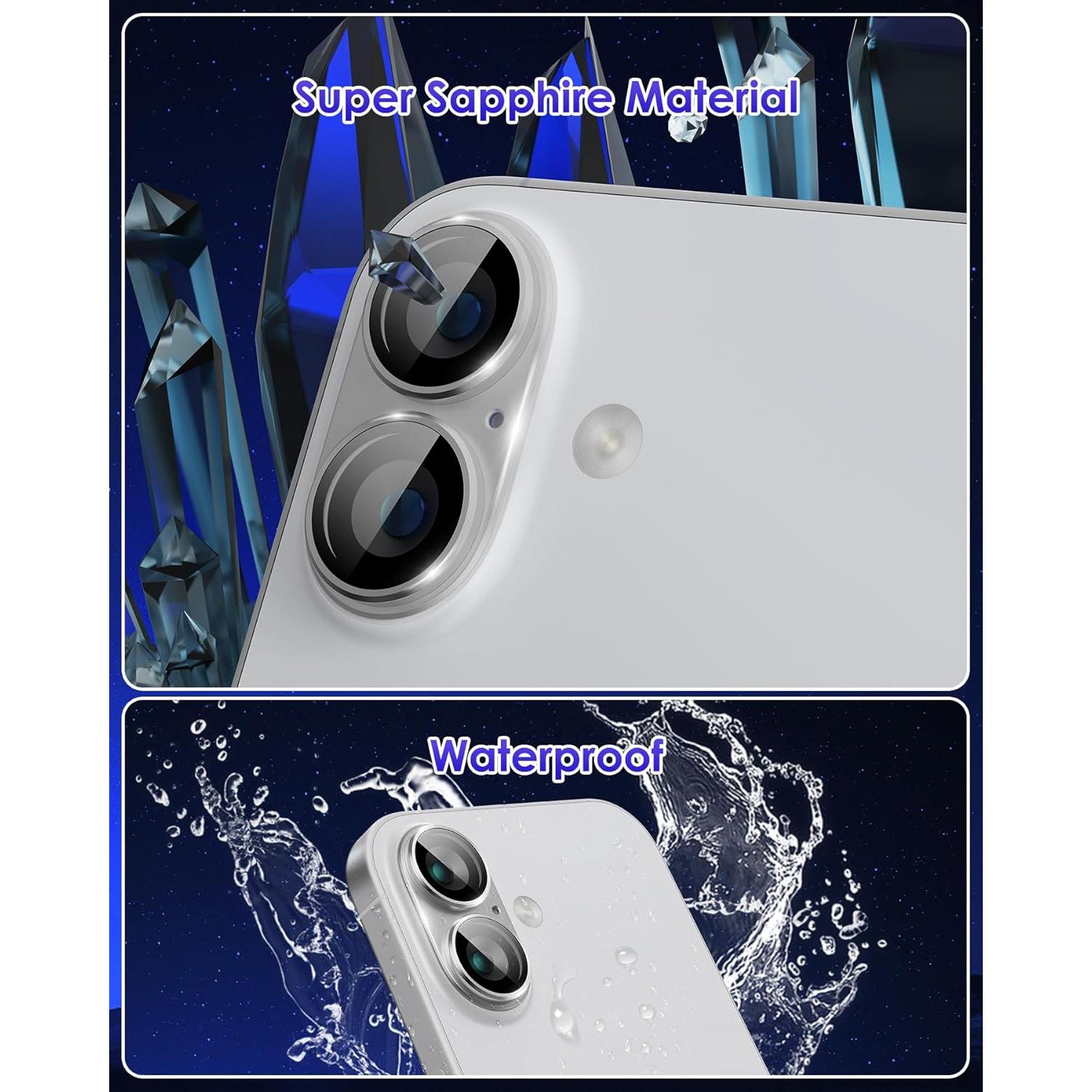 Protector de Lente de Cámara Kanosan para iPhone 16 Plus 9H