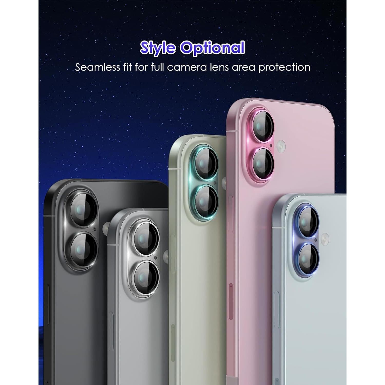 Protector de Lente de Cámara Kanosan para iPhone 16 Plus 9H