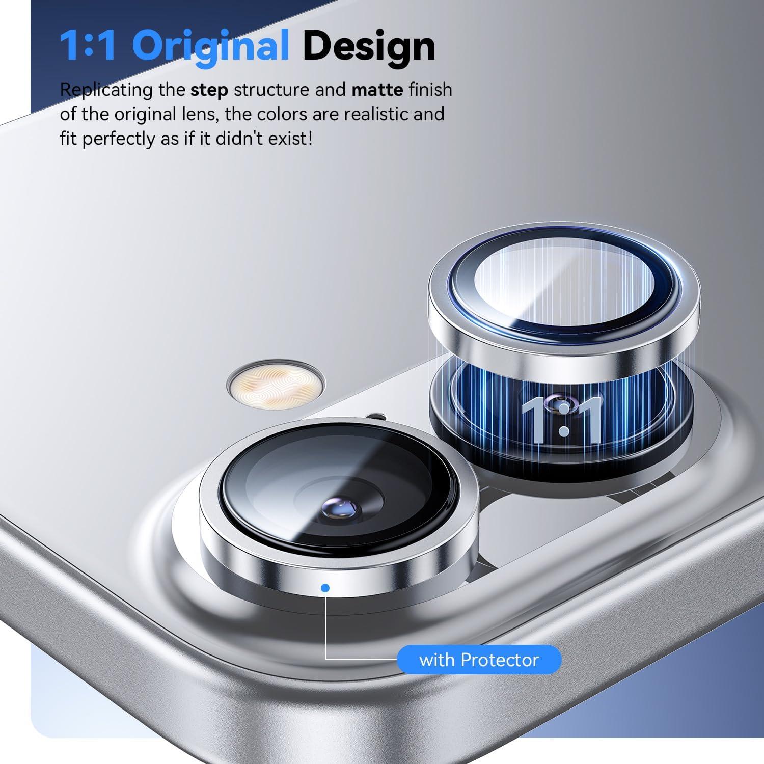 Protector de Lente de Cámara Hoerrye para iPhone 16 Plus - Vidrio Templado 9H+