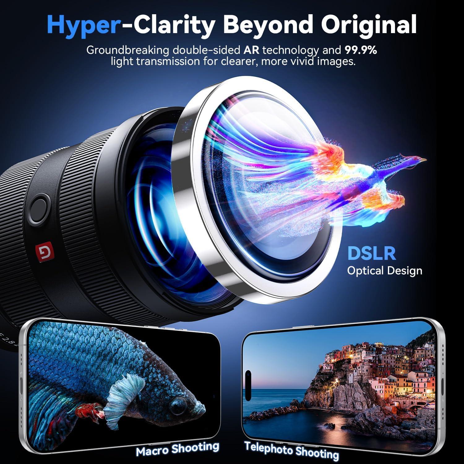 Protector de Lente de Cámara Hoerrye para iPhone 16 Plus - Vidrio Templado 9H+