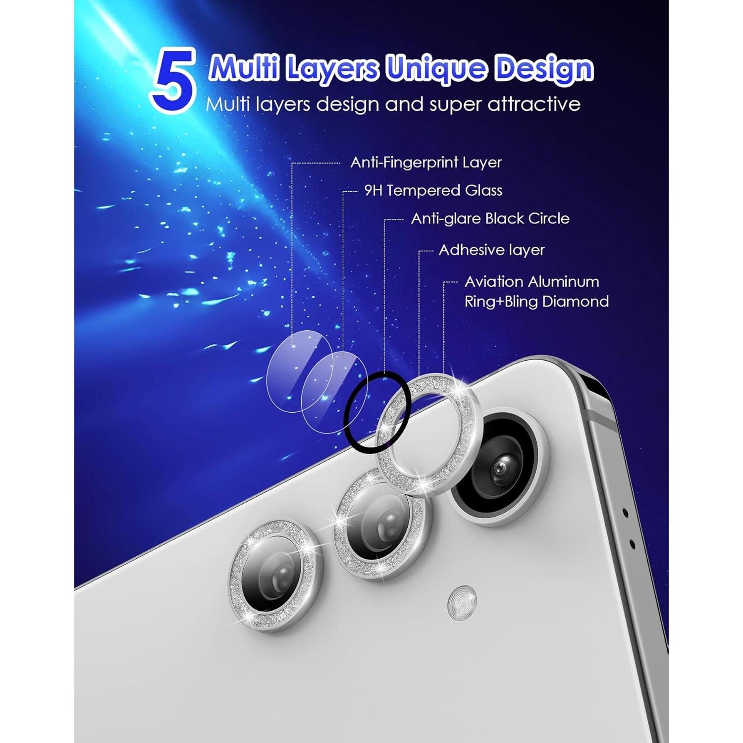 Protector de Lente de Cámara Kanosan para Galaxy S25 9H