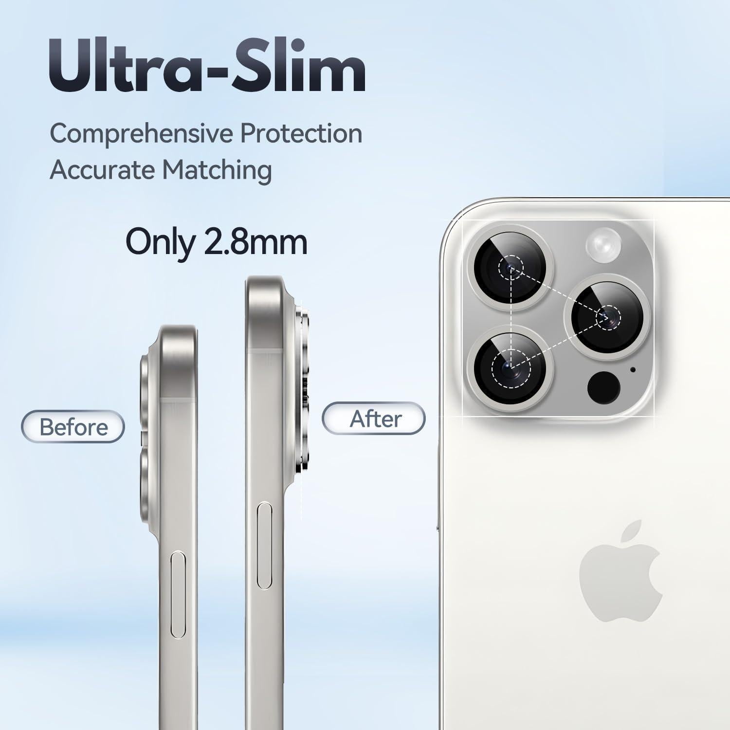 Protector de Lente de Cámara T Tersely para iPhone 16 Pro/Max - Gris