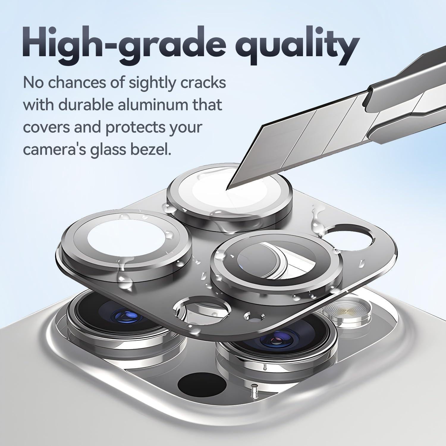 Protector de Lente de Cámara T Tersely para iPhone 16 Pro/Max - Gris