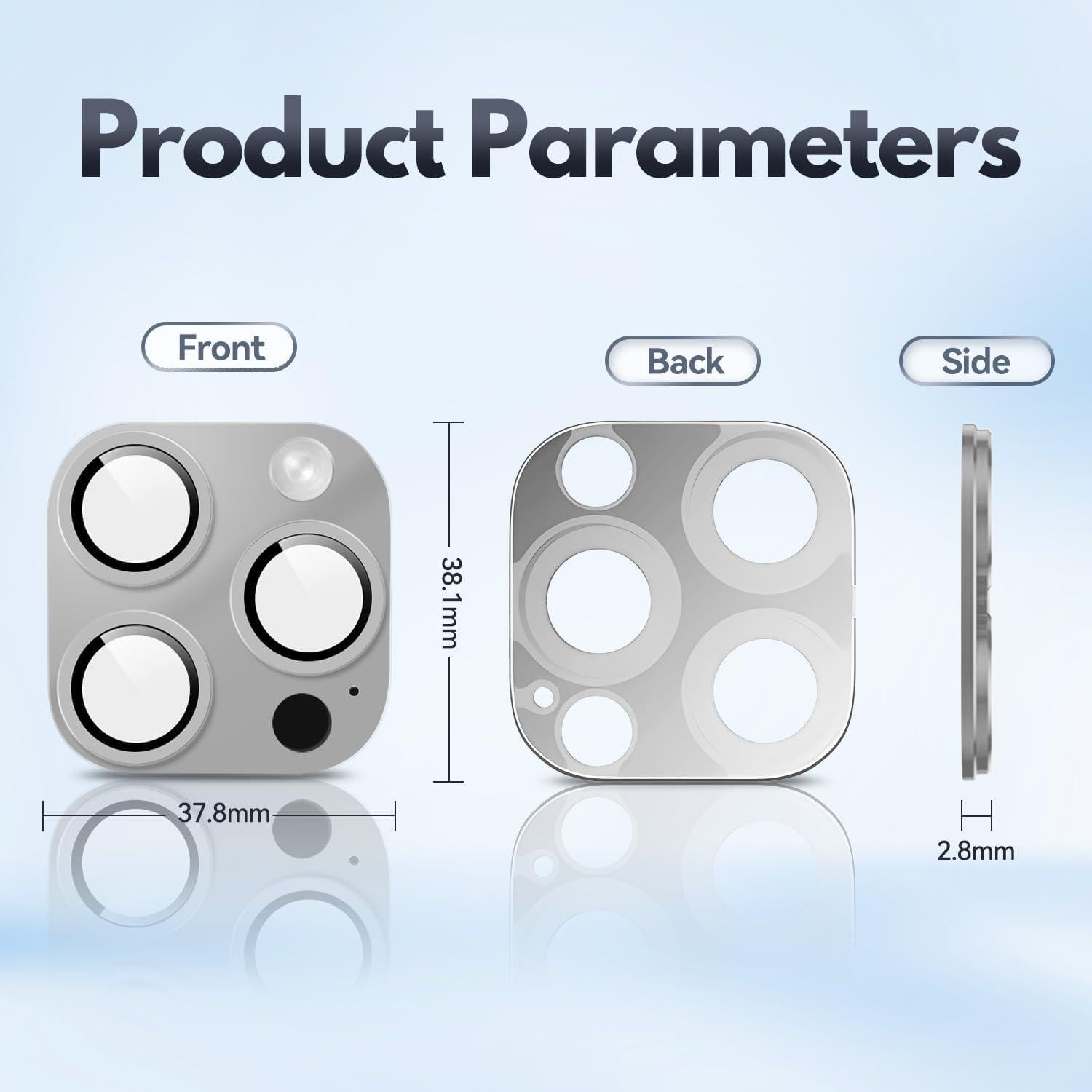 Protector de Lente de Cámara T Tersely para iPhone 16 Pro/Max - Gris