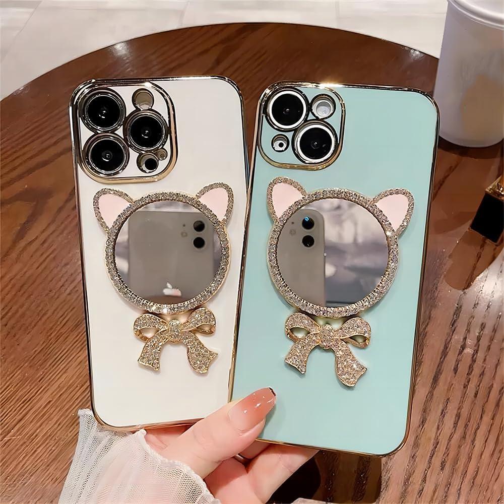 Funda Bumper YAOZOCASE Rosa para iPhone 14 Pro Max con Espejo