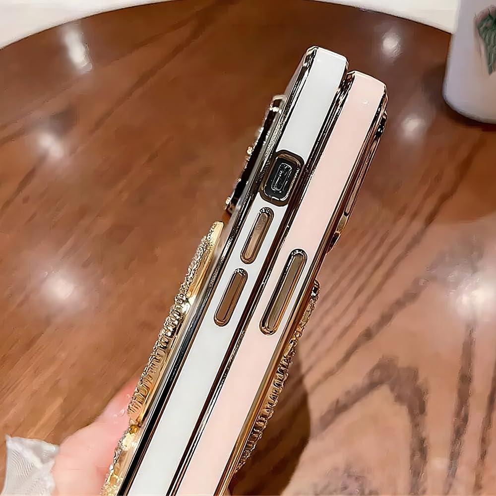 Funda Bumper YAOZOCASE Rosa para iPhone 14 Pro Max con Espejo