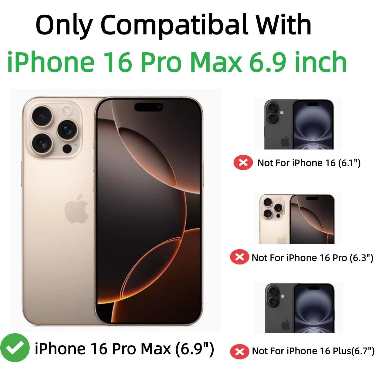 Funda TPU para iPhone 16 Pro Max YOUWUMA con soporte y brillo