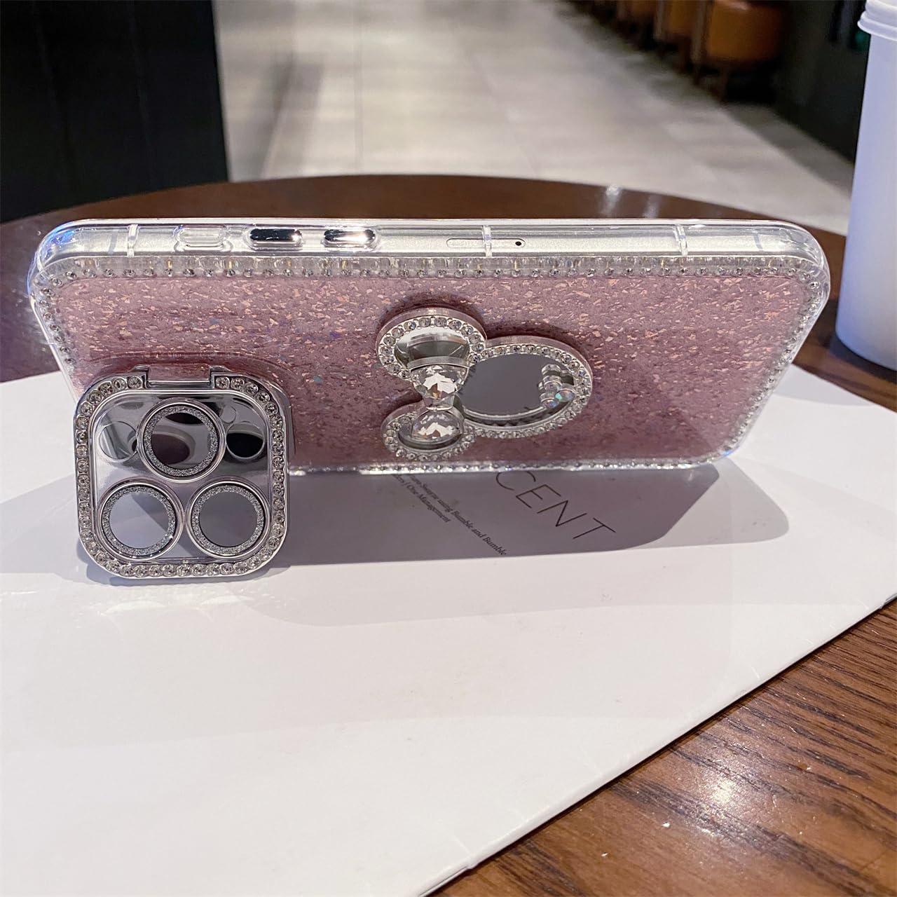 Funda TPU para iPhone 16 Pro Max YOUWUMA con soporte y brillo