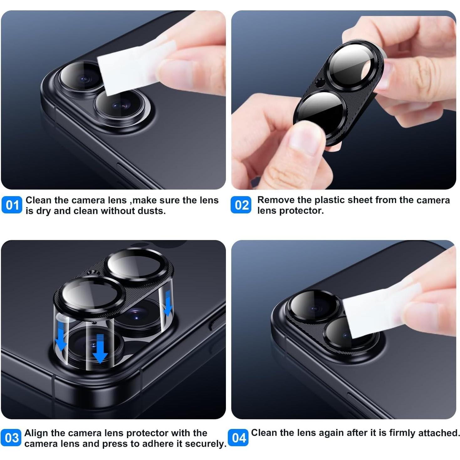 Protector de Lente de Cámara AFARER para iPhone 16/16 Plus - 2PCS