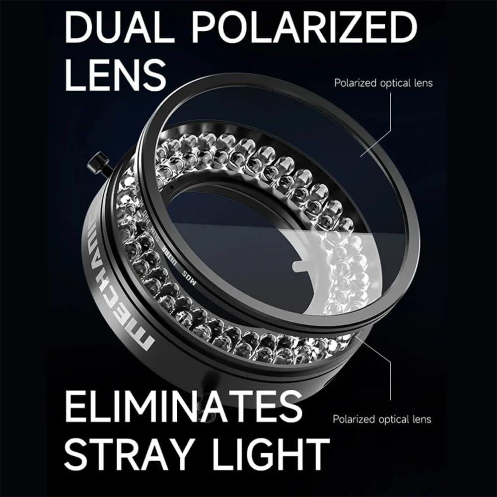 Luz de Anillo Polarizada Ajustable 72 LED para Microscopio