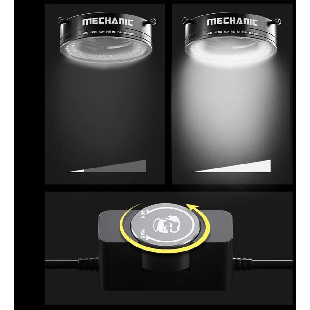 Luz de Anillo Polarizada Ajustable 72 LED para Microscopio