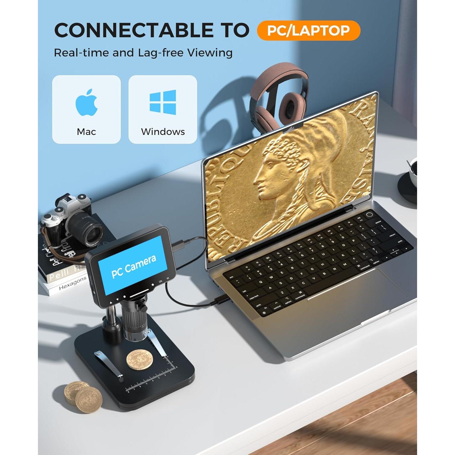 Microscopio Digital LCD 4.3" PalliPartners 10MP 1000X USB