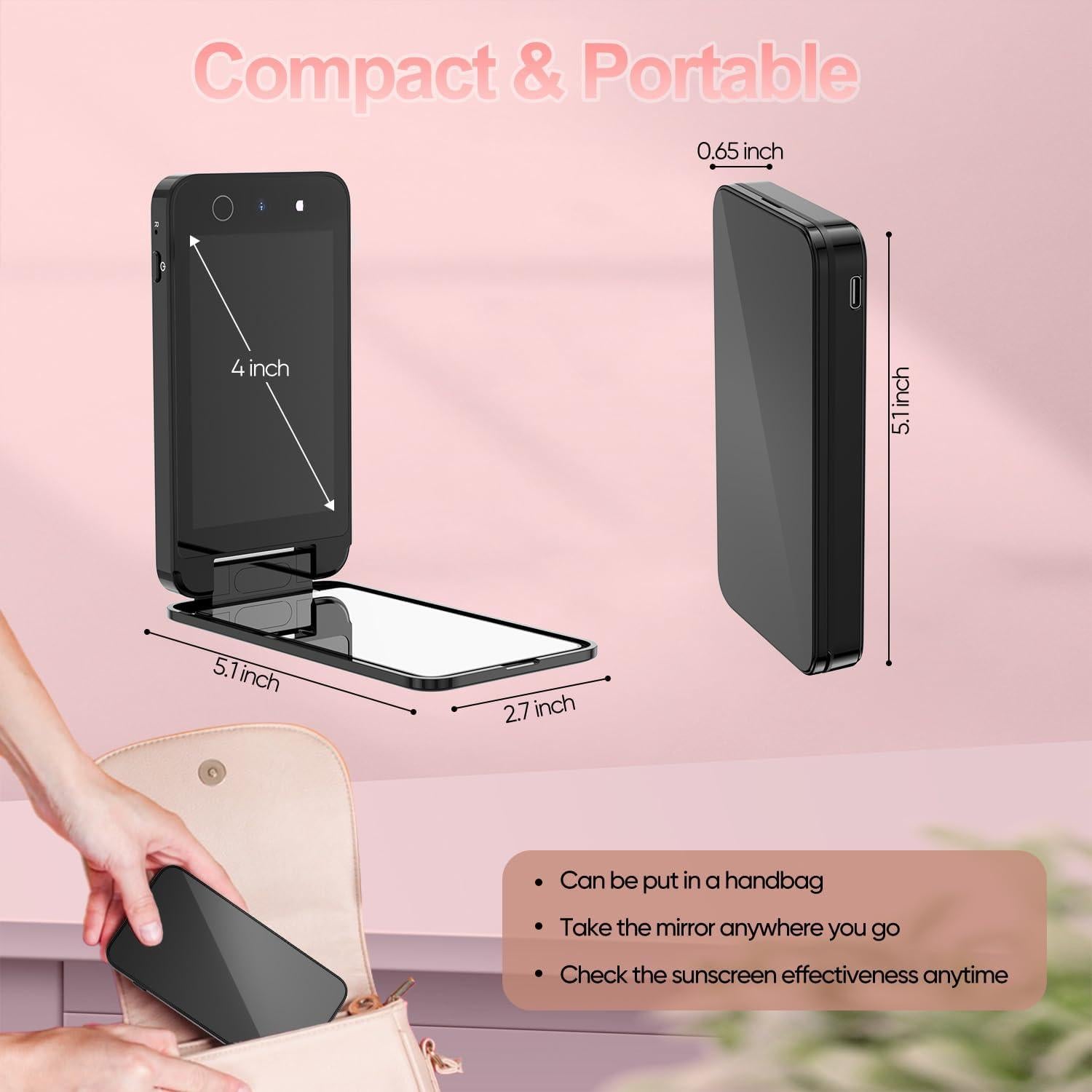 Espejo UV Vanexiss 4" Recargable para Protector Solar Negro