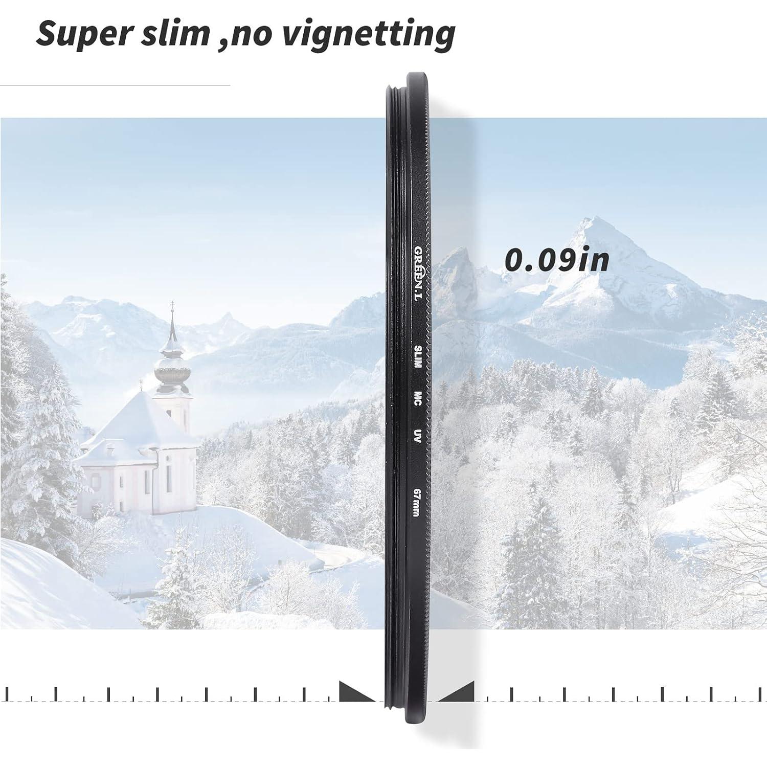 Filtro UV 55mm GREEN.L Ultra Delgado Multi-Capa Resistente