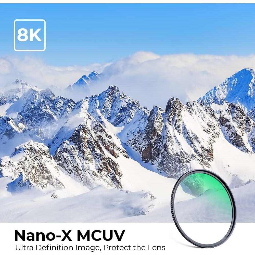 Filtro UV K&F Concept 105mm Vidrio Óptico HD Hidrofóbico