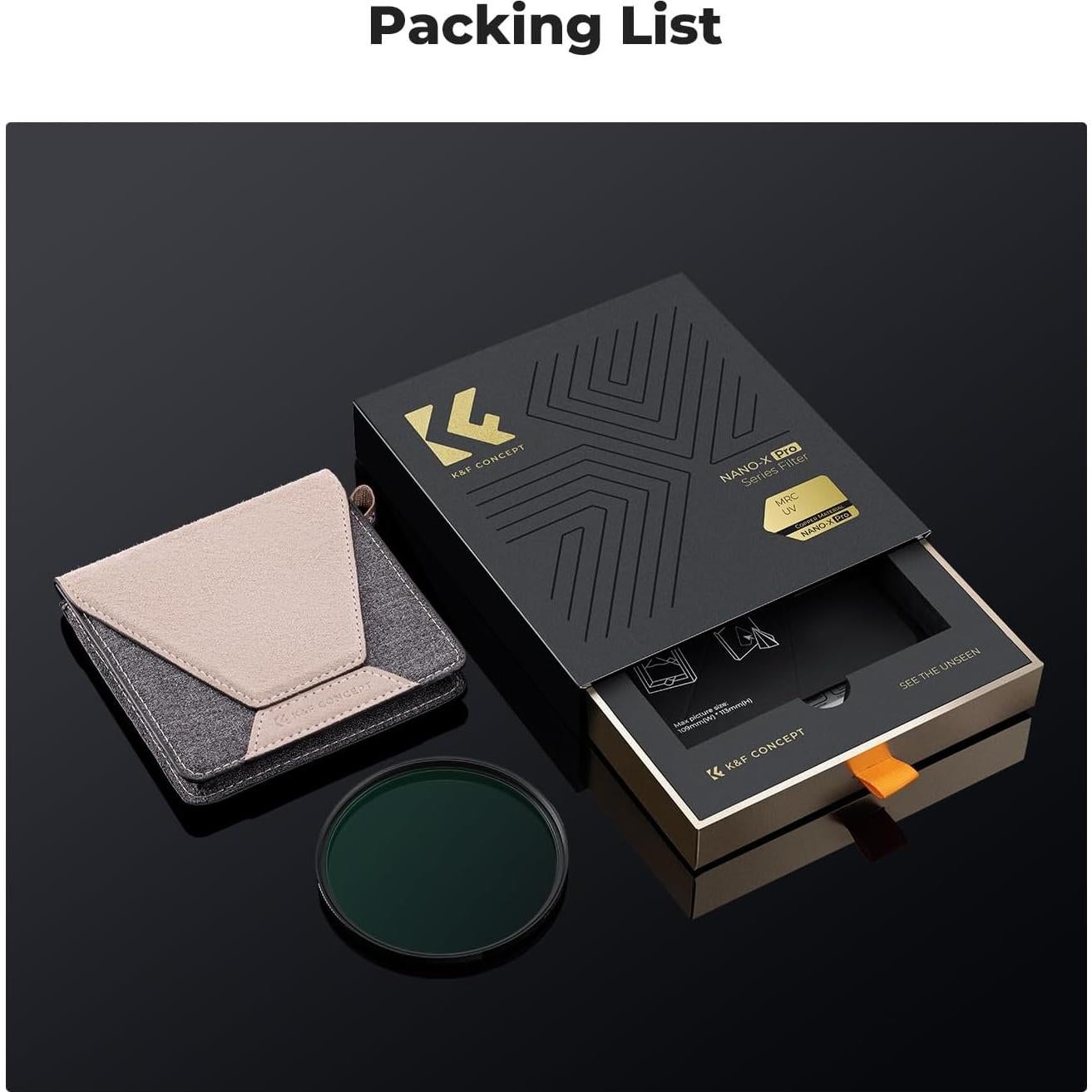 Filtro UV K&F Concept 82mm MC Super Slim 36 Capas Nano-X PRO