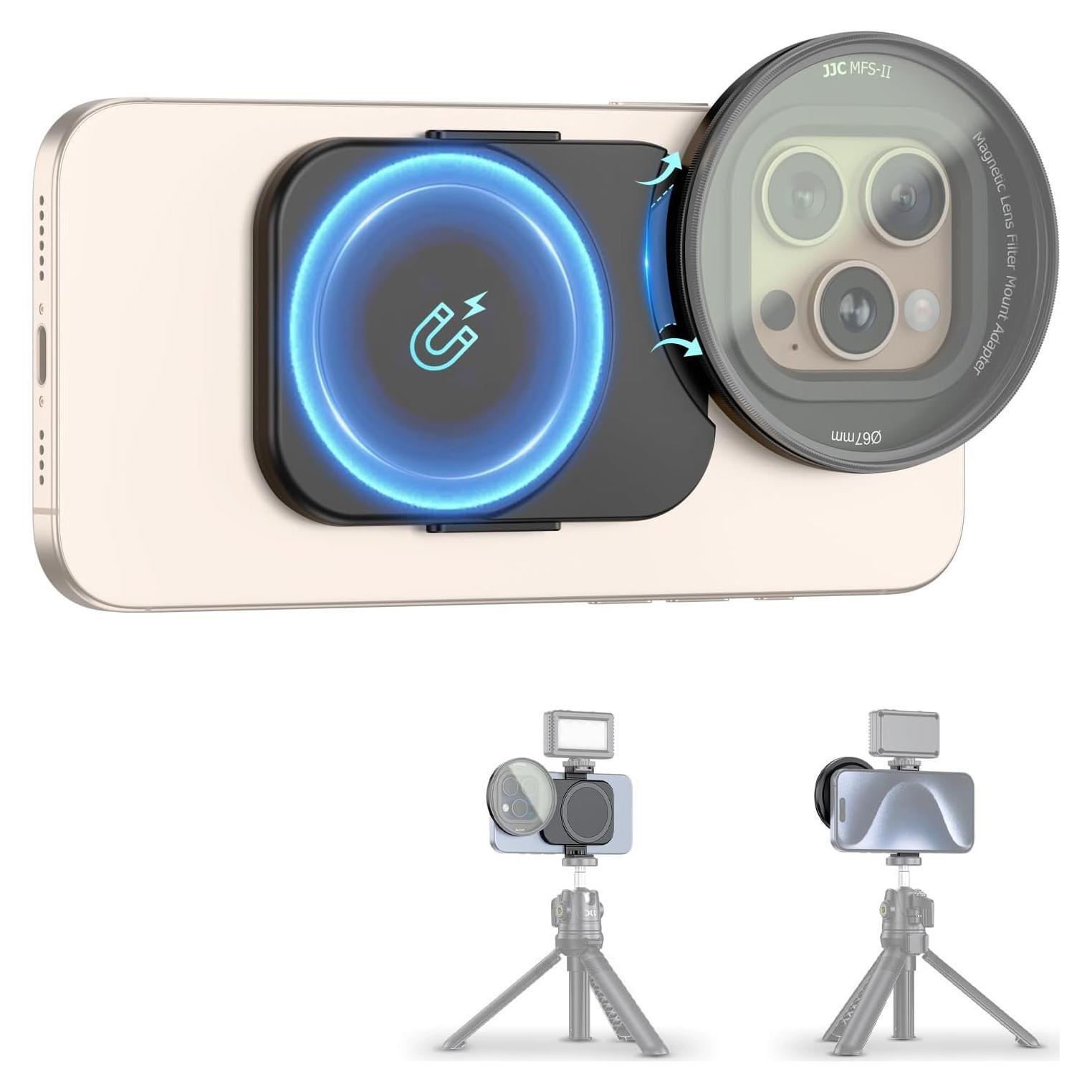 Adaptador de Filtro de Lente Magnético JJC 67mm para iPhone 16/15/14