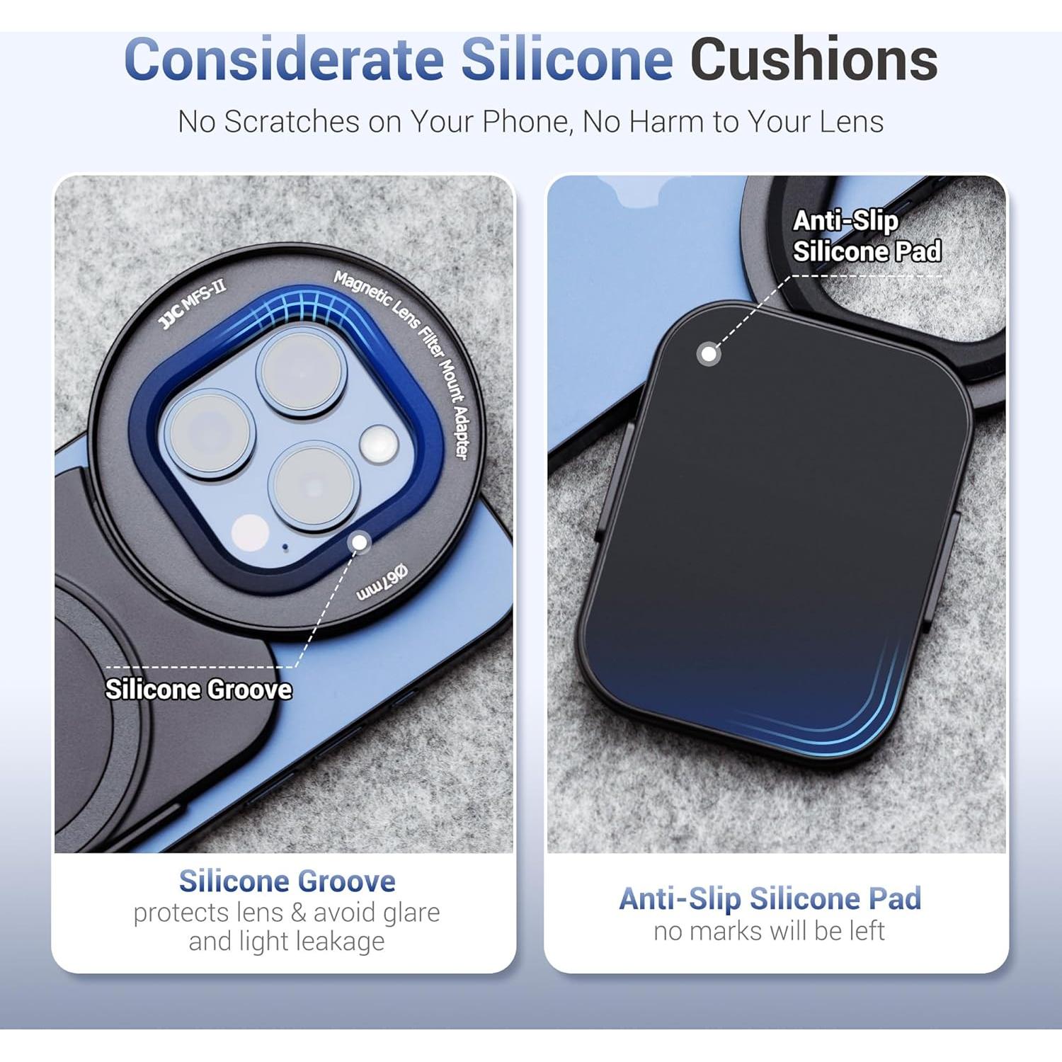 Adaptador de Filtro de Lente Magnético JJC 67mm para iPhone 16/15/14