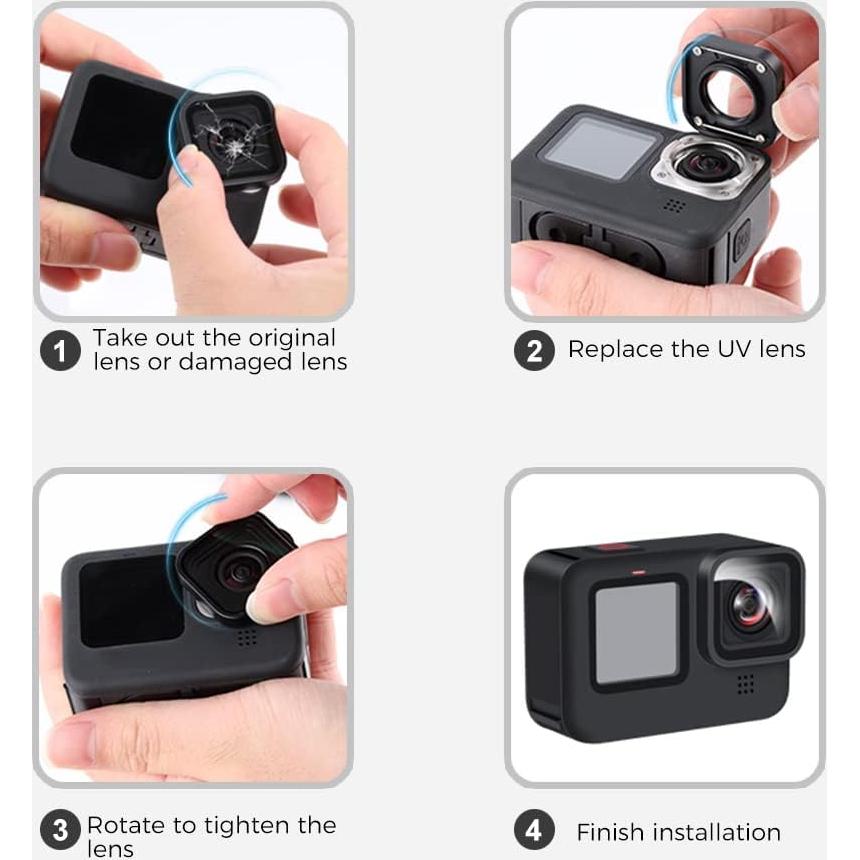 Lente UV Reemplazo ParaPace para GoPro Hero 12/11/10/9 - 2 Pcs