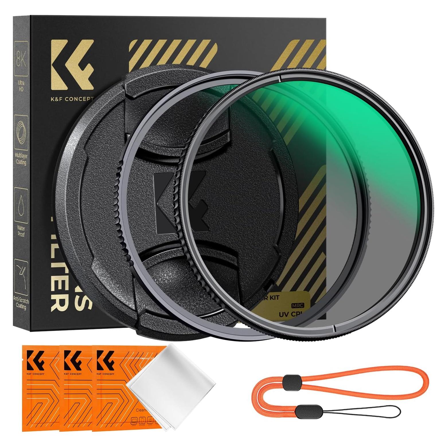Filtro Polarizador Circular K&F Concept 77mm + Filtro UV MC