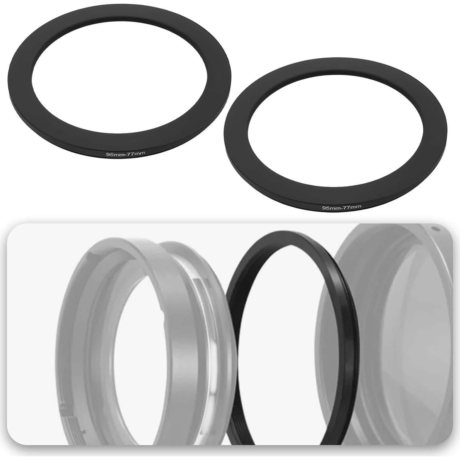 Anillo Adaptador de Filtro YINETTECH 95mm a 77mm + Paño